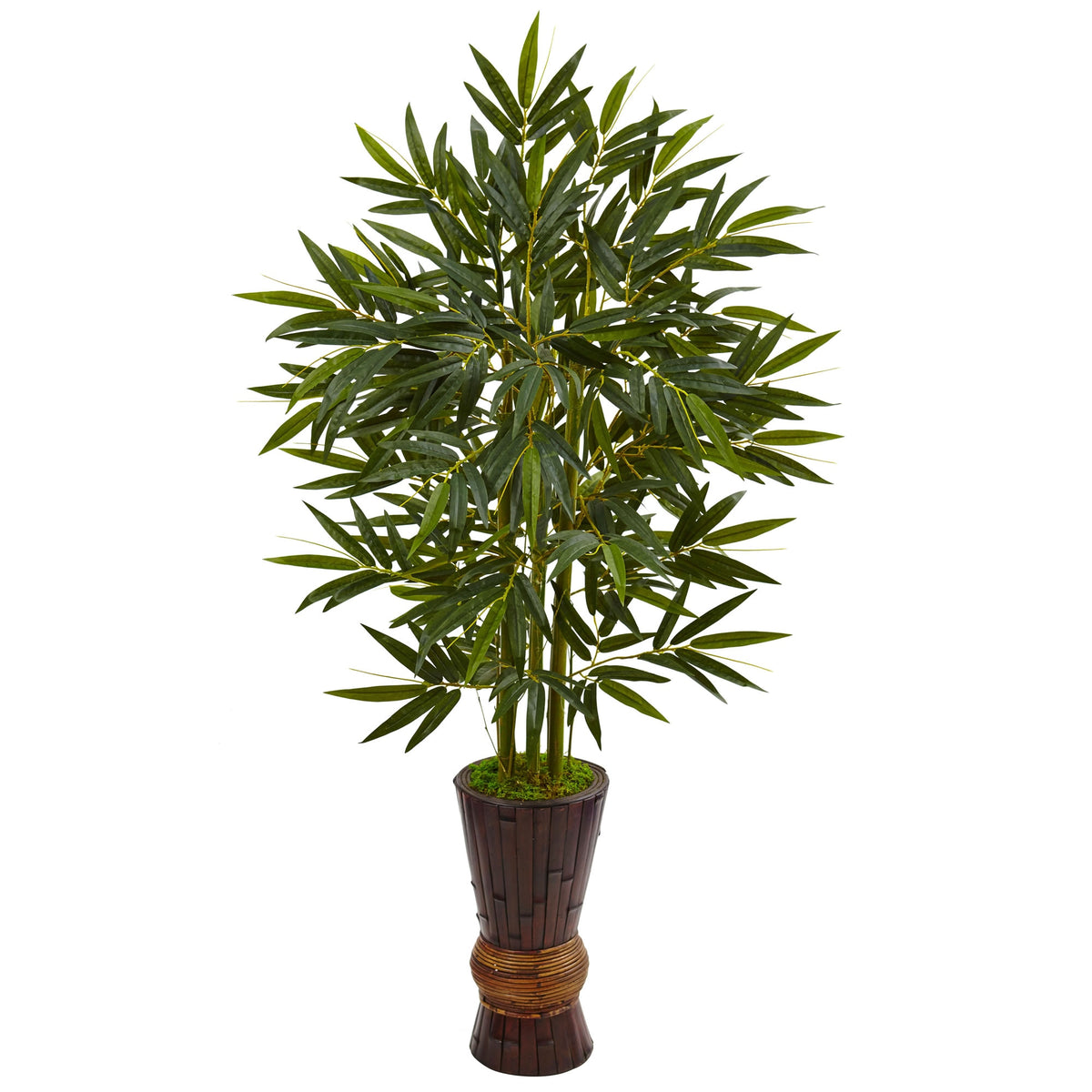 5' Bamboo Tree in Bamboo Planter by Nearly Natural