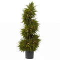 43" Cedar Spiral Topiary w/Lights by Nearly Natural