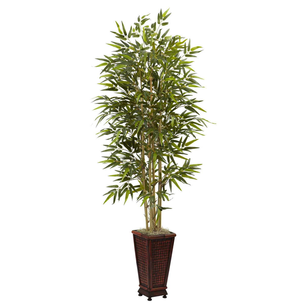 6' Bamboo Tree w/Decorative Planter by Nearly Natural