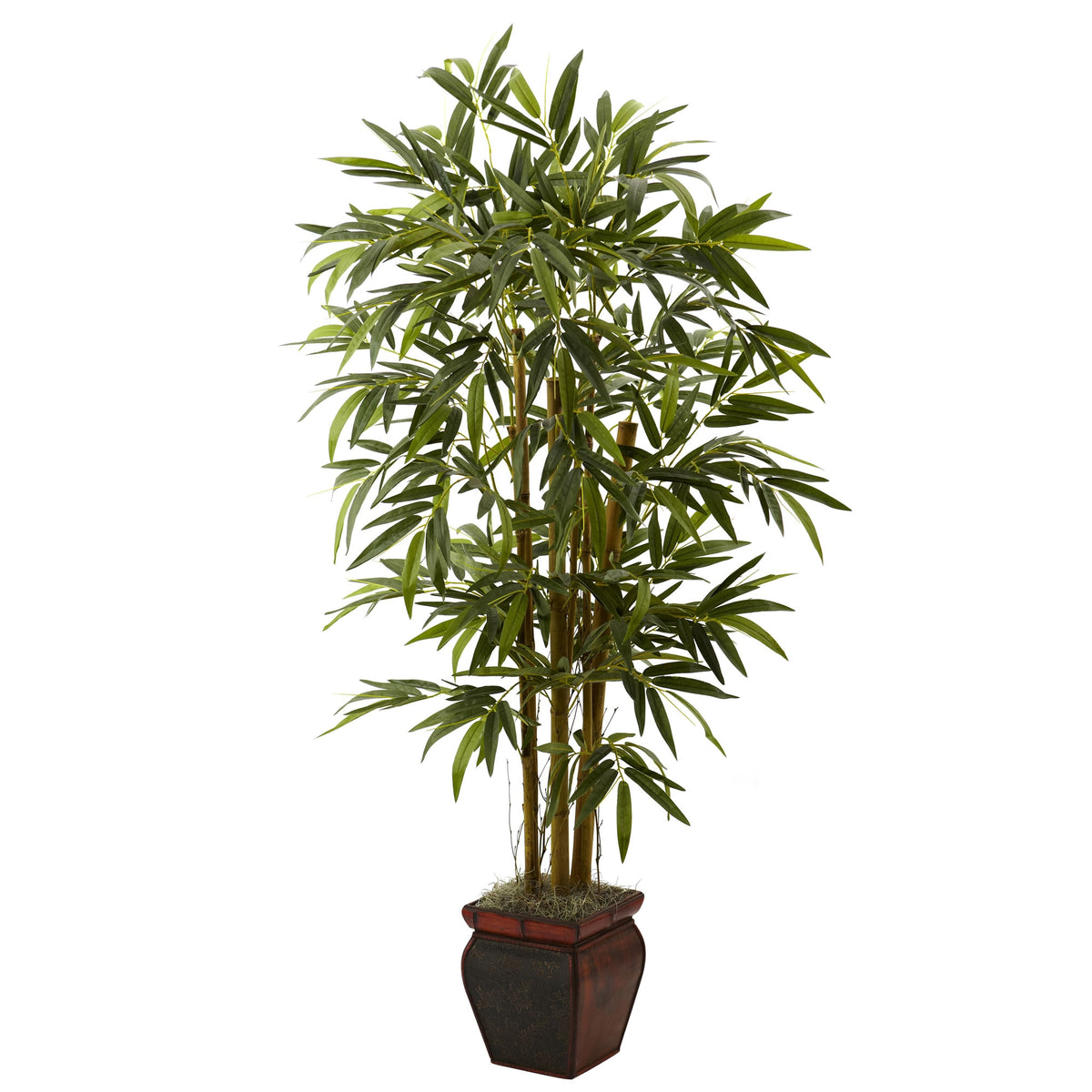 4.5' Bamboo w/Decorative Planter by Nearly Natural