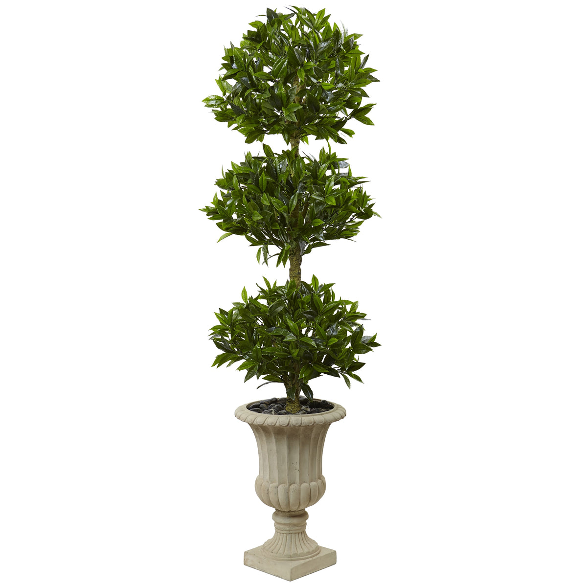 5.5' Triple Bay Leaf in Urn UV Resistant (Indoor/Outdoor) by Nearly Natural