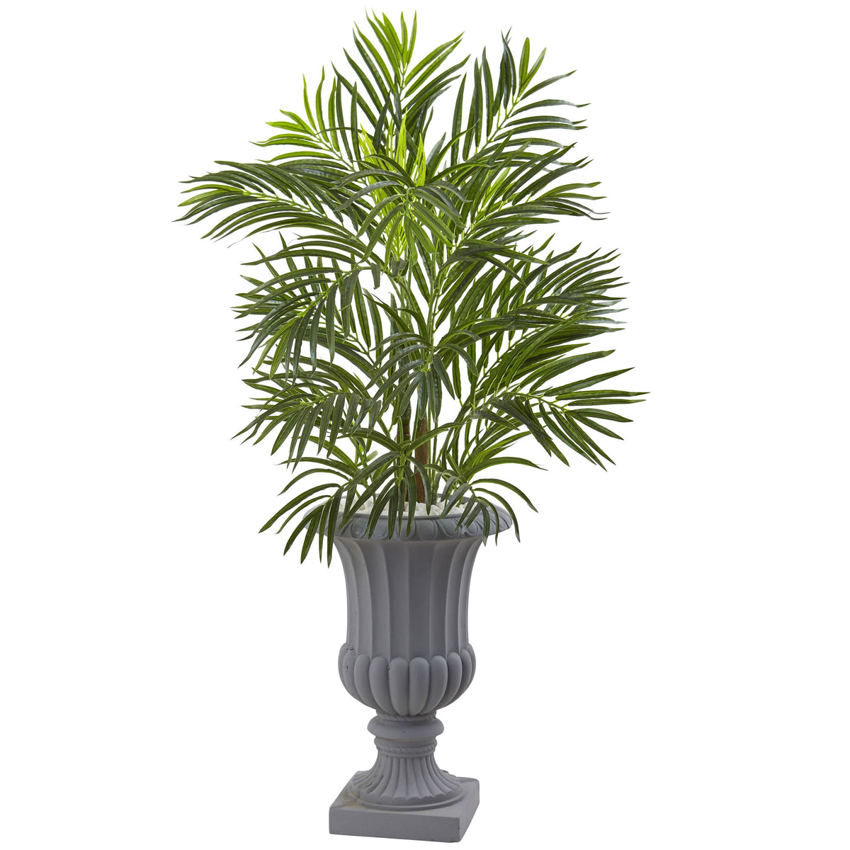 3.5' Areca Palm Tree with Gray Urn UV Resis (Indoor/Outdoor) by Nearly Natural