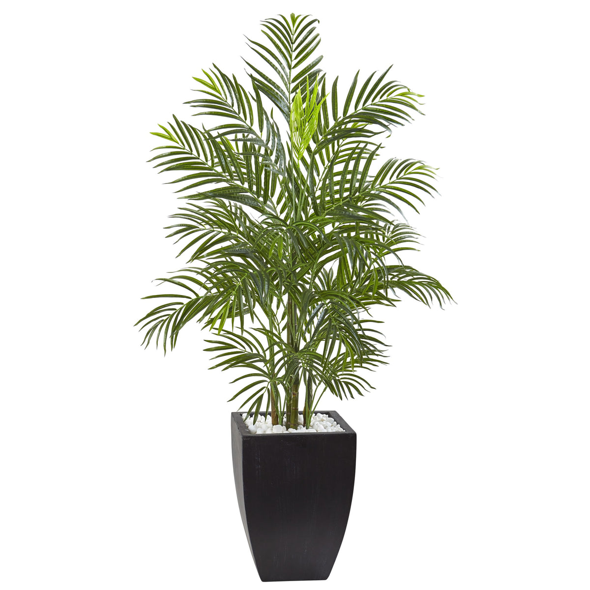 4.5' Areca Palm w/Black Planter UV Resist (Indoor/Outdoor) by Nearly Natural