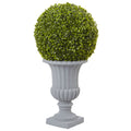 2.5' Boxwood Topiary with Urn (Indoor/Outdoor) by Nearly Natural