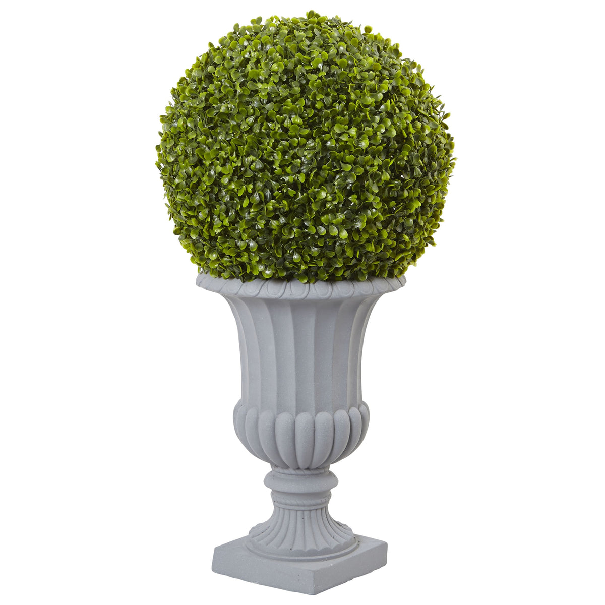 2.5' Boxwood Topiary with Urn (Indoor/Outdoor) by Nearly Natural