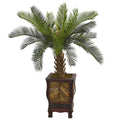 3' Cycas Tree in Wood Planter by Nearly Natural