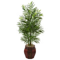 4.5' Areca Palm Tree in Weave Planter by Nearly Natural