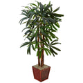 5' Raphis Palm Tree in Bamboo Planter by Nearly Natural
