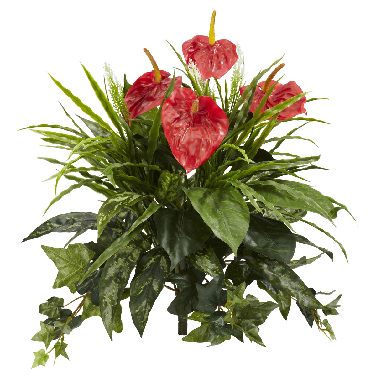 24" Mixed Anthurium Artificial Plant (Set of 2) by Nearly Natural