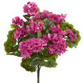19" Geranium Bush UV Resistant (Indoor/Outdoor) (Set of 3) by Nearly Natural in Beauty