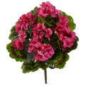 13" Geranium Bush UV Resistant (Indoor/Outdoor) (Set of 4) by Nearly Natural in Beauty