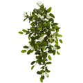 19" Stephanotis & Ivy Hanging Artificial Plant (Set of 4) by Nearly Natural