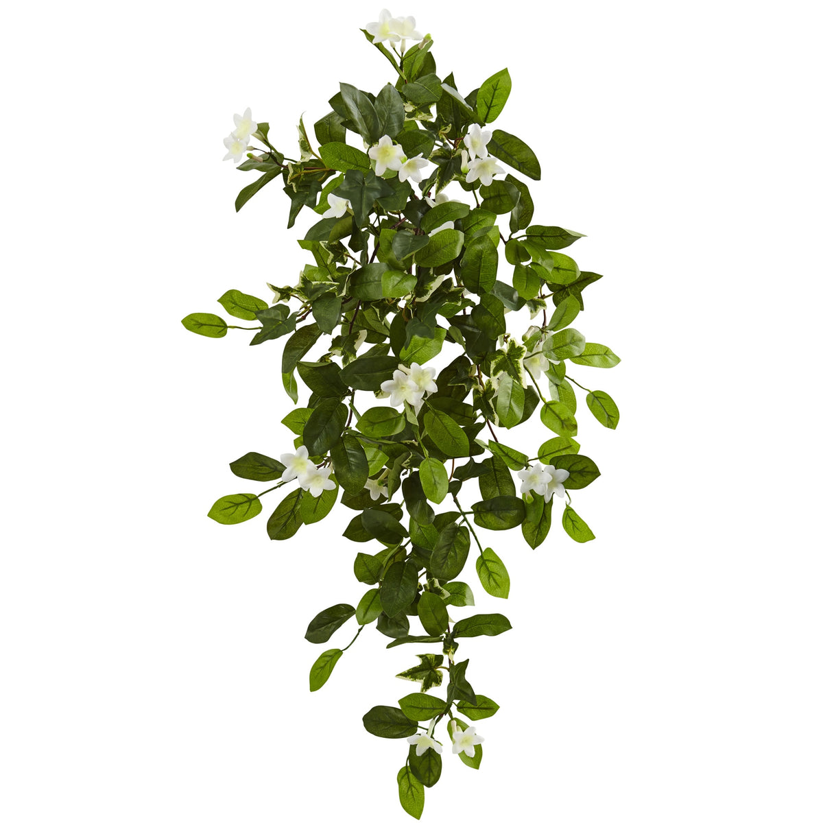 19" Stephanotis & Ivy Hanging Artificial Plant (Set of 4) by Nearly Natural