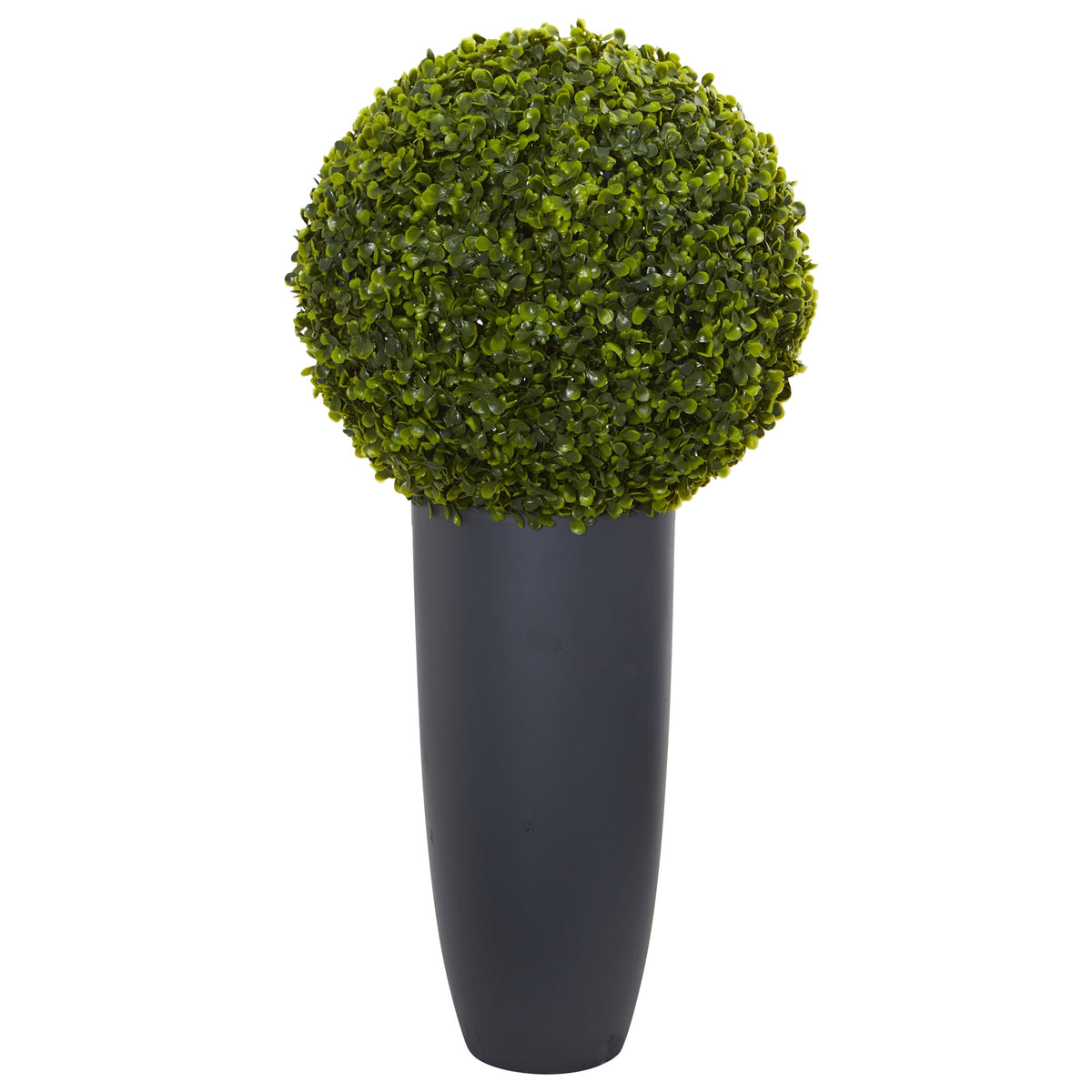 30" Boxwood Topiary in Gray Planter (Indoor/Outdoor) by Nearly Natural