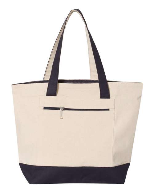 Q-Tees 45595 in Natural/ Navy