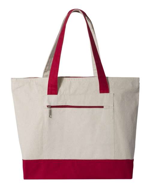 Q-Tees 45595 in Natural/ Red