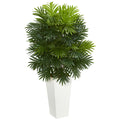 40" Areca Palm in White Tower Planter by Nearly Natural