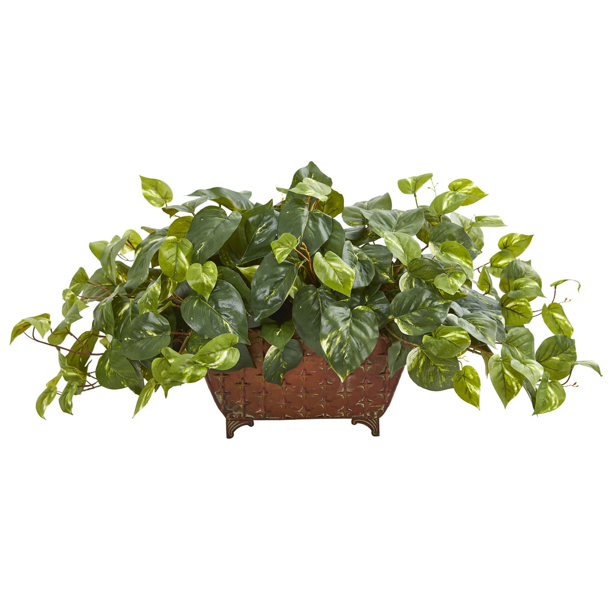 15'' Pothos Artificial Plant in Metal Planter by Nearly Natural