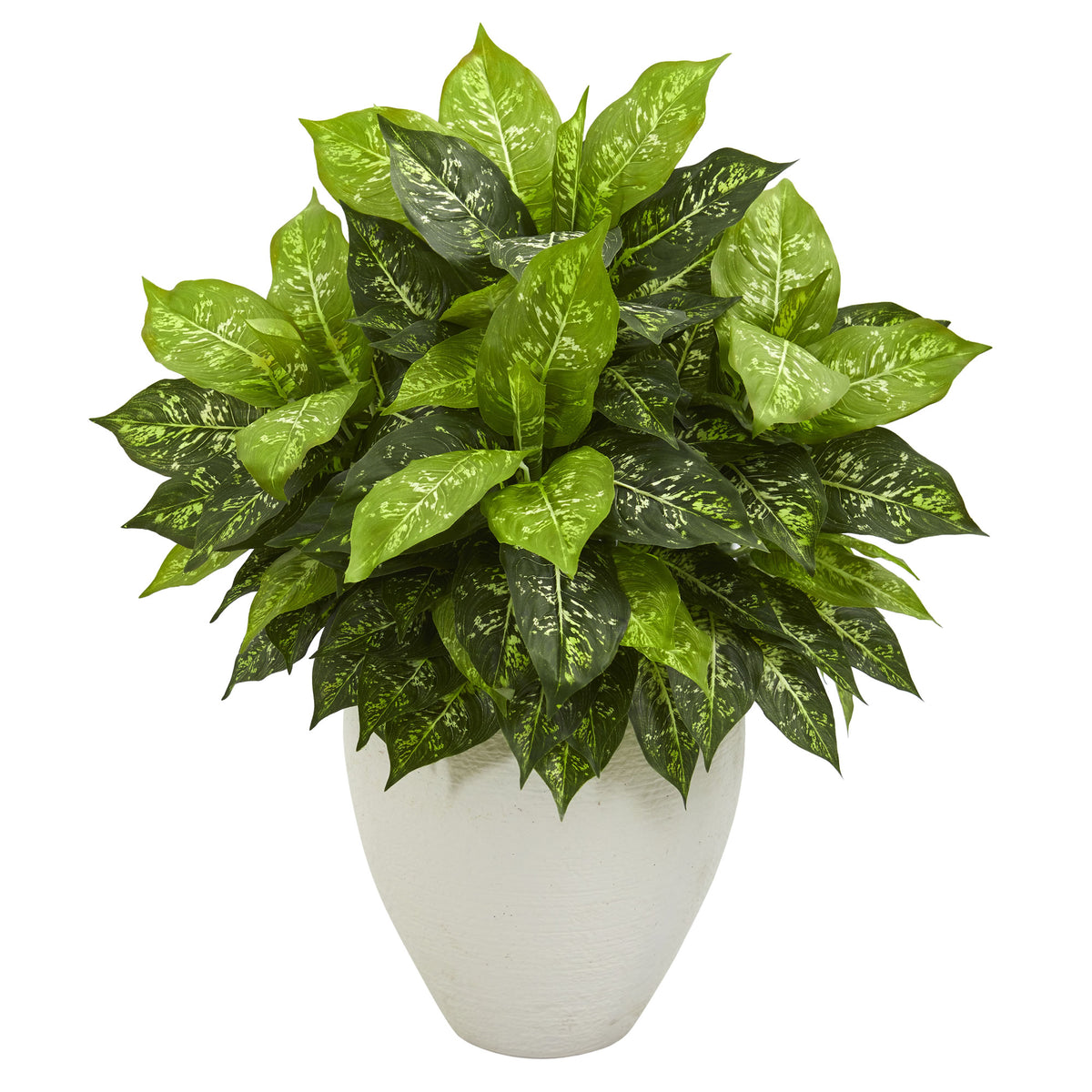 28'' Dieffenbachia Artificial Plant in White Planter by Nearly Natural