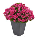 33'' Geranium Plant in Plater UV Resistant (Indoor/Outdoor) by Nearly Natural in Beauty