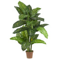 5' Dieffenbachia Plant (Real Touch) by Nearly Natural in Green