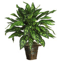 Silver King w/Decorative Basket by Nearly Natural in Green