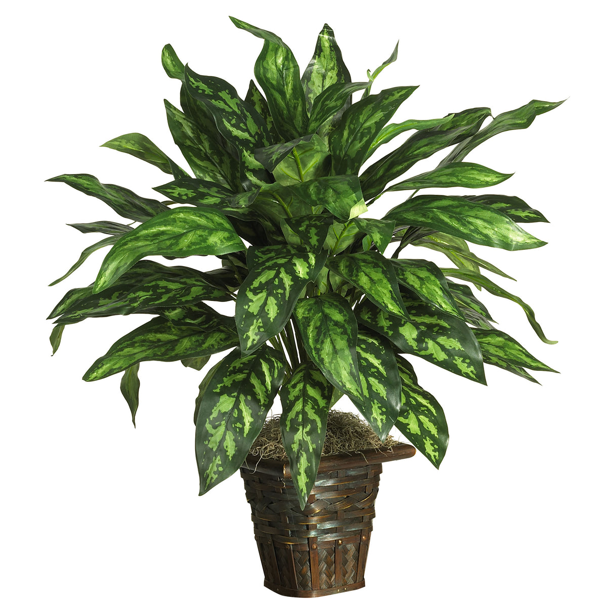 Silver King w/Decorative Basket by Nearly Natural in Green