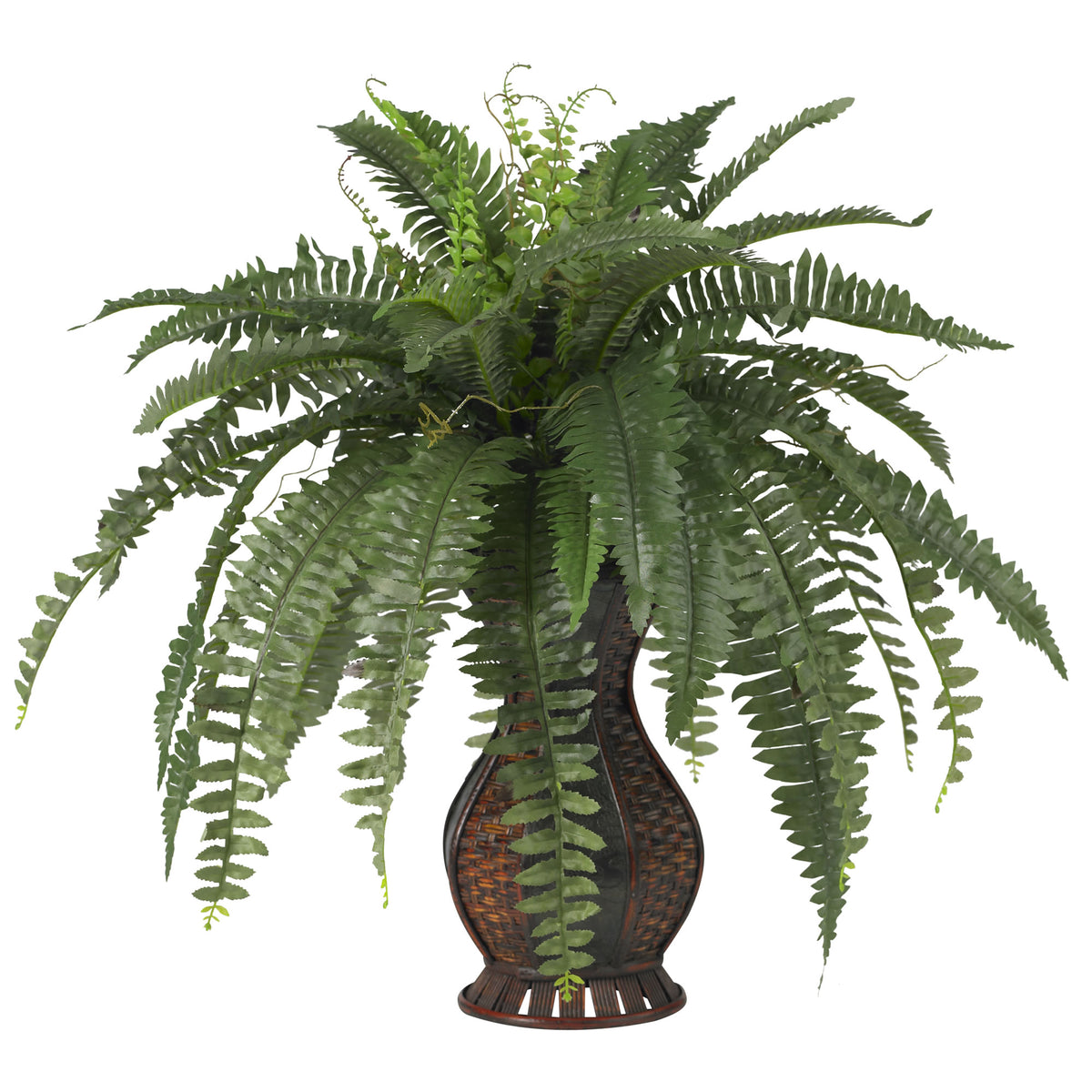 Boston Fern w/Urn Vase by Nearly Natural in Green