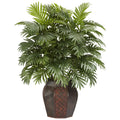 Areca w/Vase Silk Plant by Nearly Natural in Green