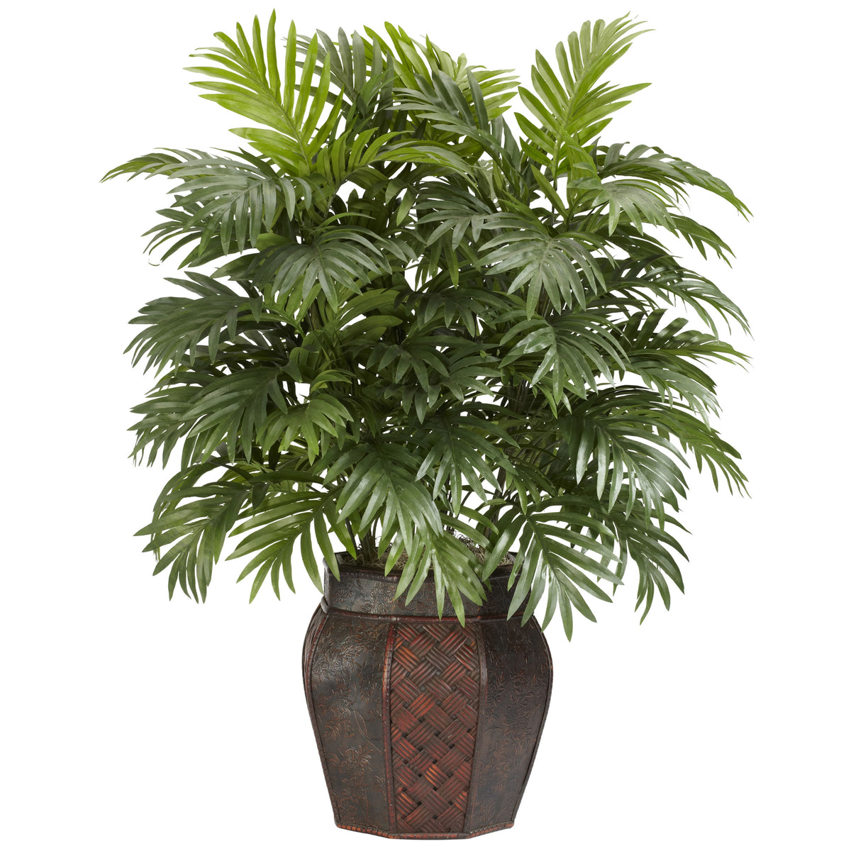 Areca w/Vase Silk Plant by Nearly Natural in Green