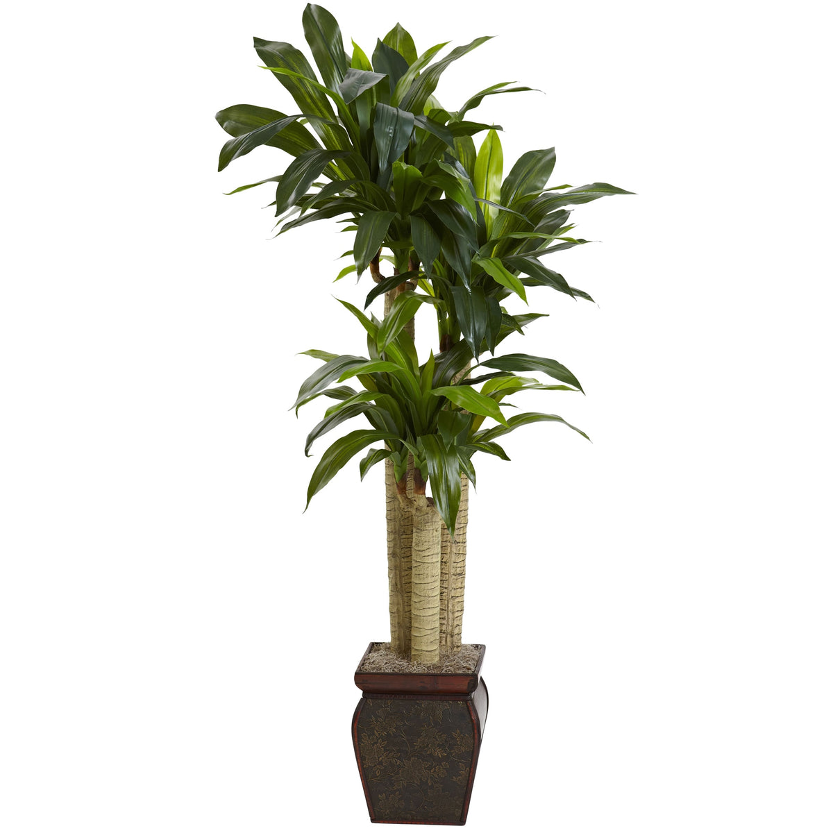 4.5' Cornstalk Draceana w/Vase (Real Touch) by Nearly Natural