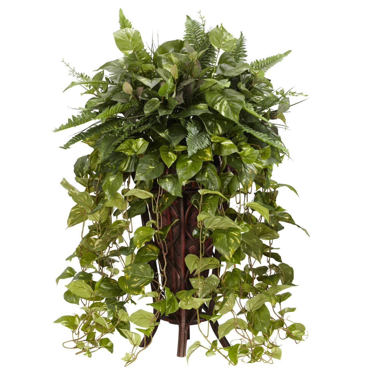 Vining Mixed Greens w/Decorative Stand by Nearly Natural in Green