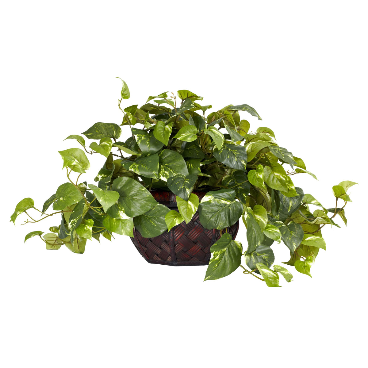 15" Pothos w/Decorative Planter by Nearly Natural in Purple