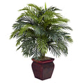 Areca w/Decorative Planter by Nearly Natural in Green