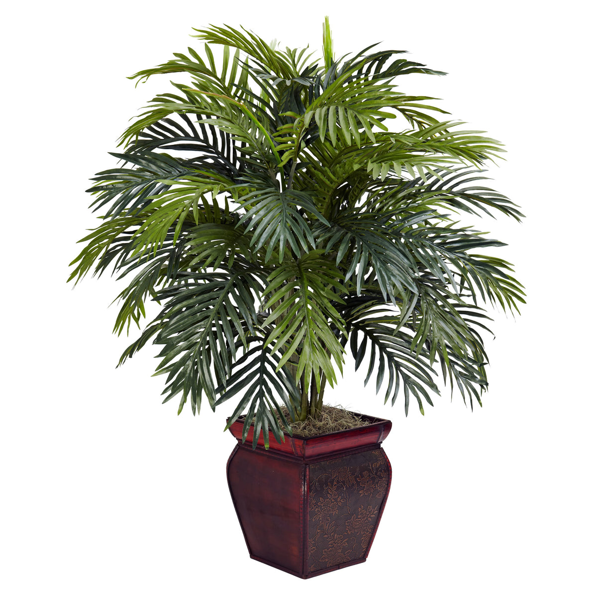 Areca w/Decorative Planter by Nearly Natural in Green