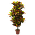 56" Croton Plant (Real Touch) by Nearly Natural