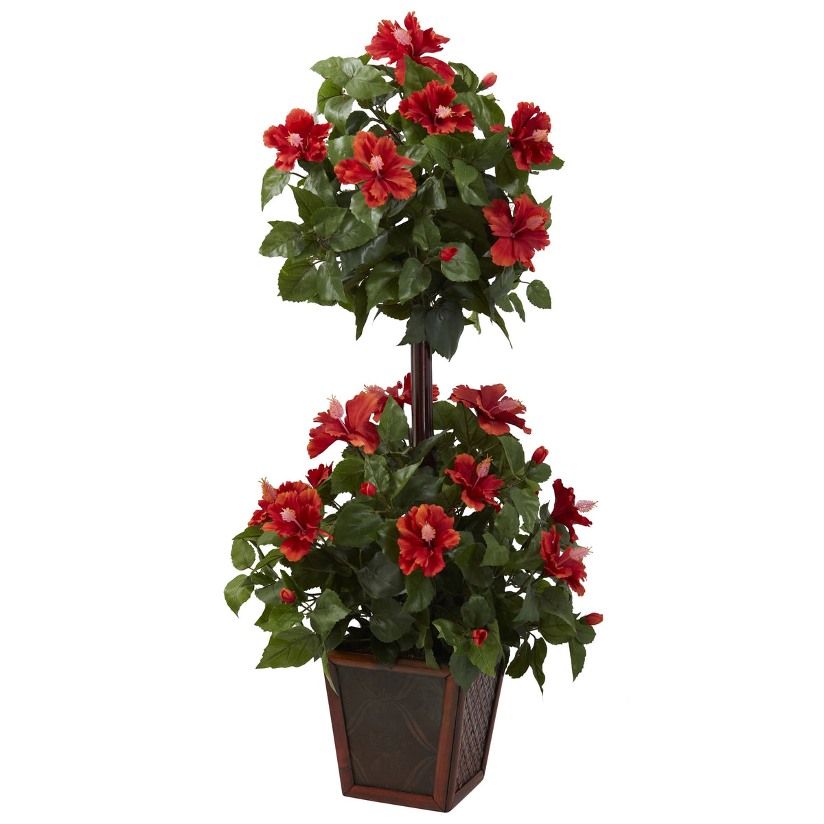 39" Hibiscus Topiary by Nearly Natural