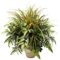 Mixed Greens & Grass w/Ceramic Planter by Nearly Natural