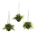 Eucalyptus Maiden Hair & Berry Hanging Basket (Set of 3) by Nearly Natural