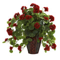 Geranium w/Decorative Planter by Nearly Natural