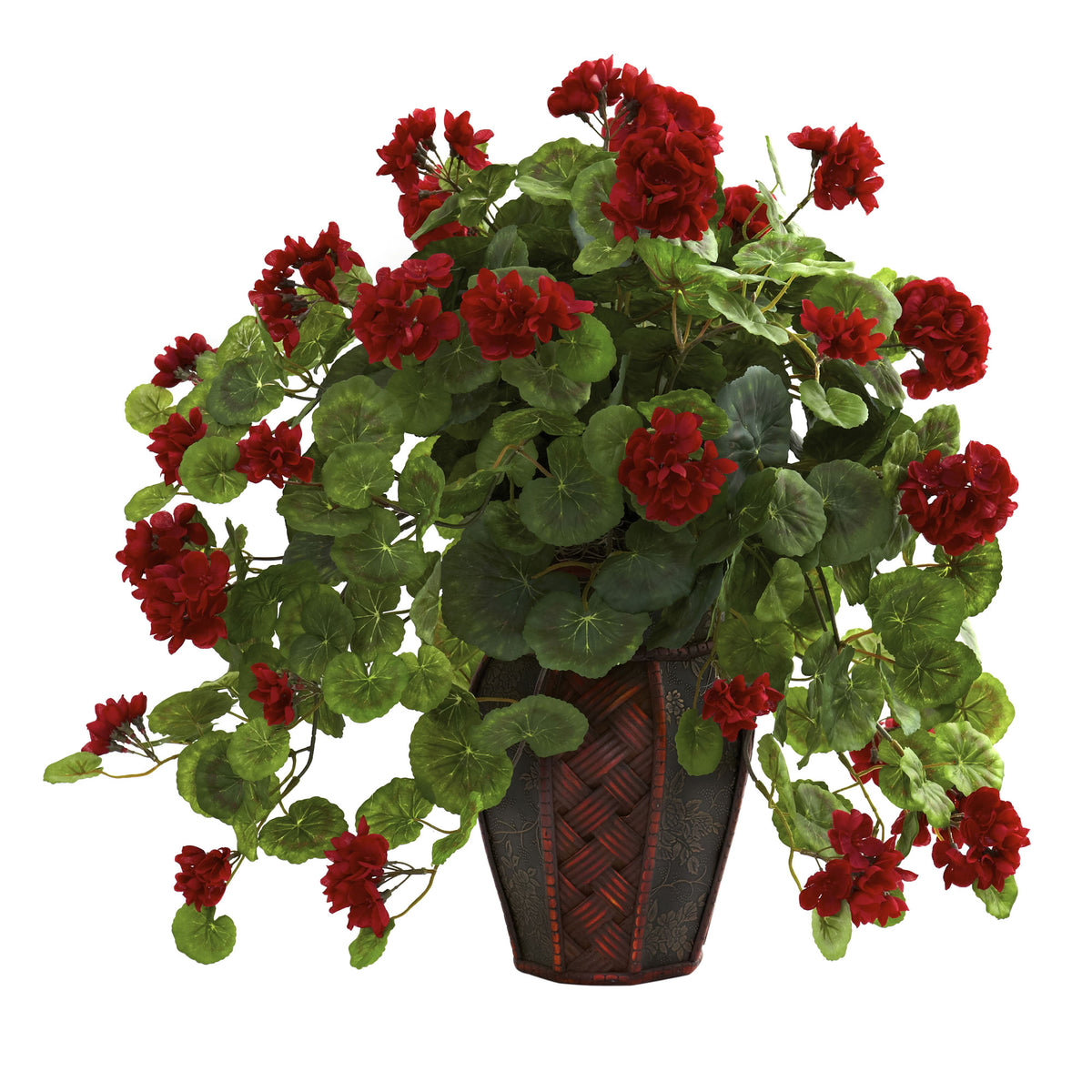 Geranium w/Decorative Planter by Nearly Natural