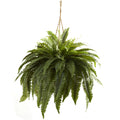 Double Giant Boston Fern Hanging Basket by Nearly Natural
