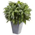 37" Silver King w/Slate Planter by Nearly Natural