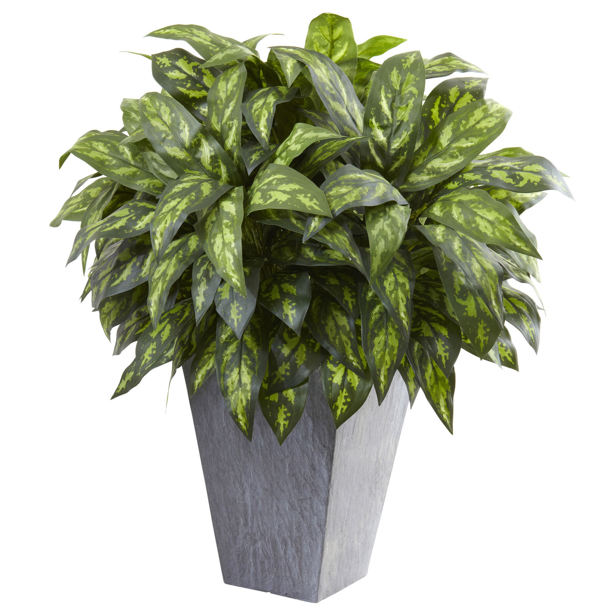 37" Silver King w/Slate Planter by Nearly Natural