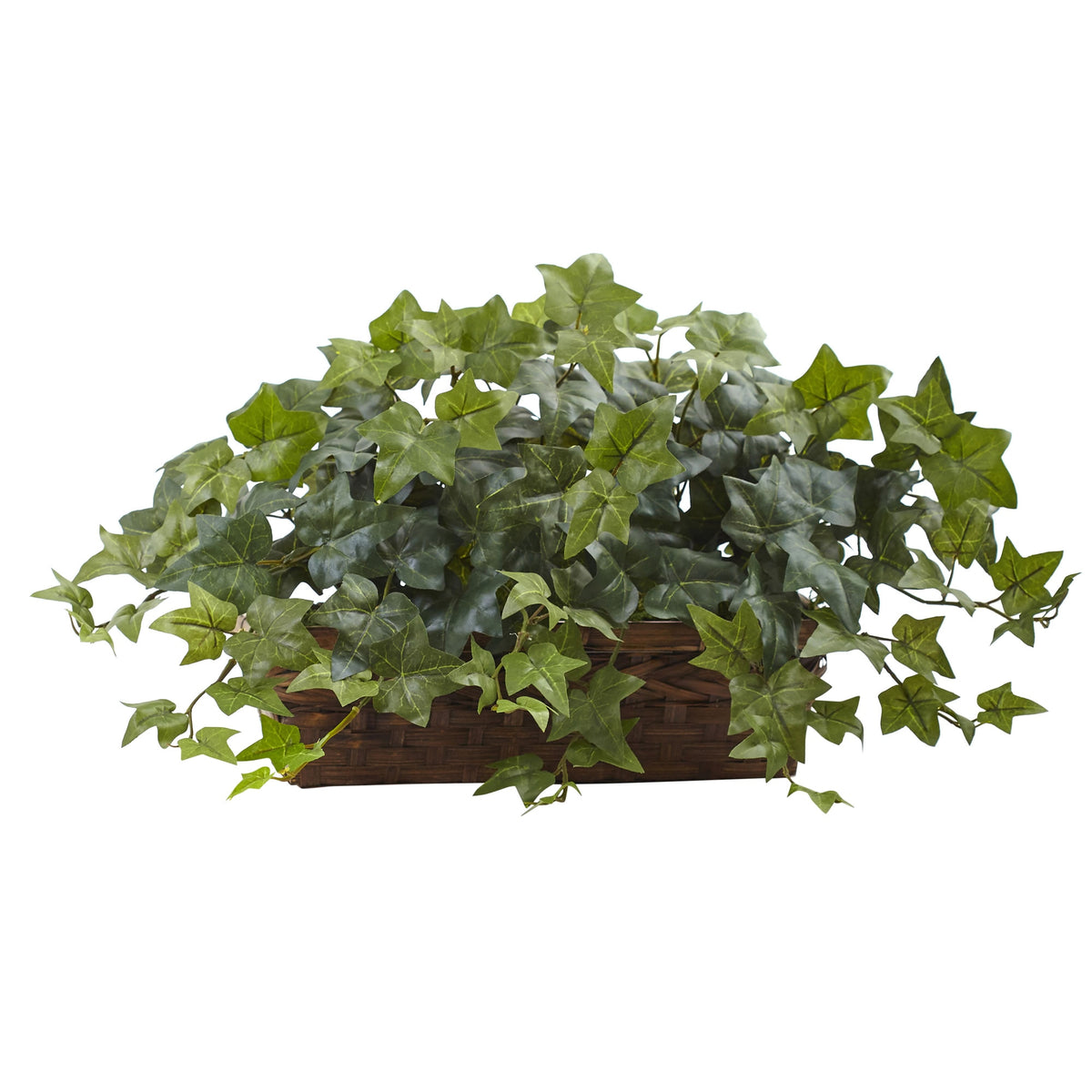 12.5" Puff Ivy w/Ledge Basket by Nearly Natural