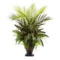 27" Mixed Areca Palm Fern & Peacock w/Planter by Nearly Natural