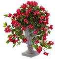 28" Bougainvillea with Urn UV Resistant (Indoor/Outdoor) by Nearly Natural in Red