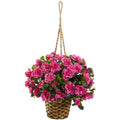 28" Azalea Hanging Basket by Nearly Natural