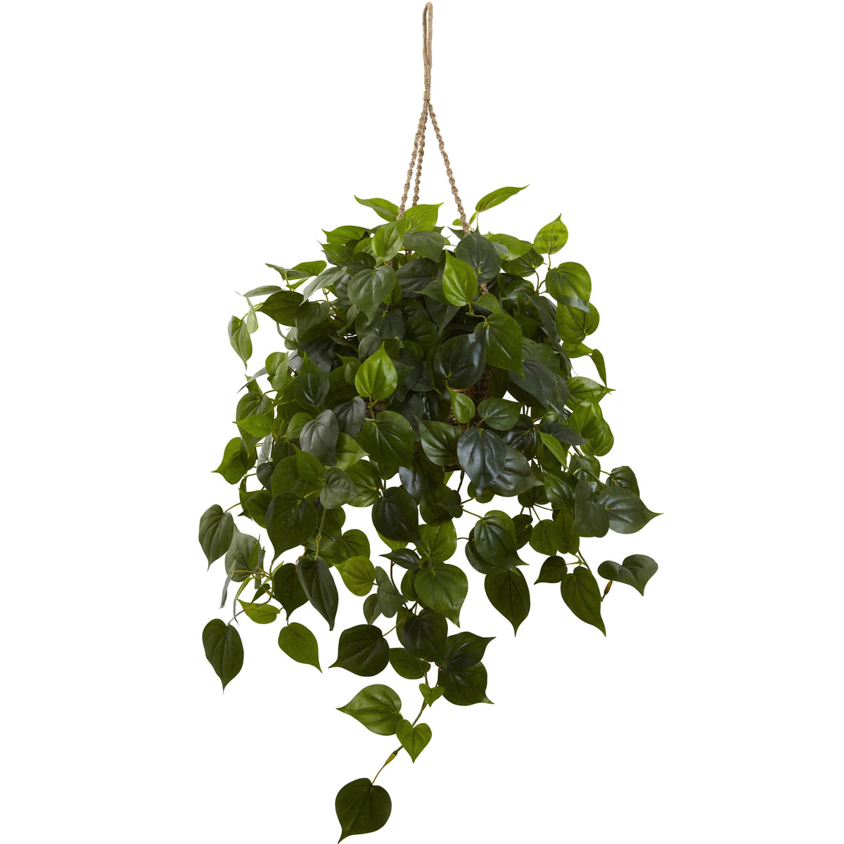 Philodendron Hanging Basket UV Resistant (Indoor/Outdoor) by Nearly Natural