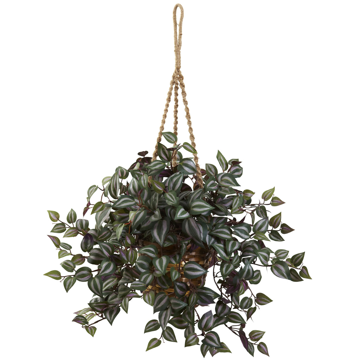 20" Wandering Jew Hanging Basket by Nearly Natural